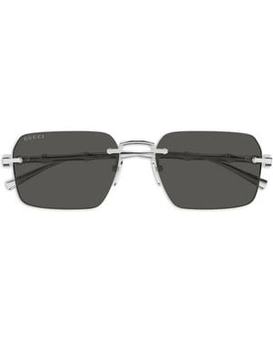 Gucci Rectangle-Frame Sunglasses - Grey