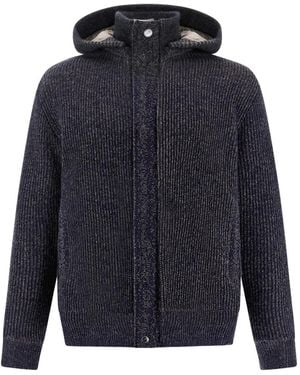 Paul & Shark Ribbed-Knit Zip-Up Sweatshirt - Blue