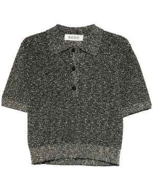 Rohe Bi-color Knitted Polo Shirt - Gray