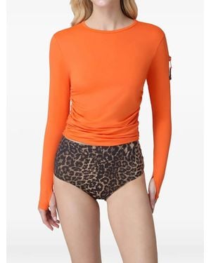 Watskin Poppy Side-Ruched Rashguard - Orange