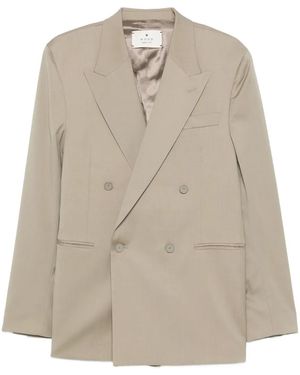 Manuel Ritz Double-Breasted Blazer - Natural
