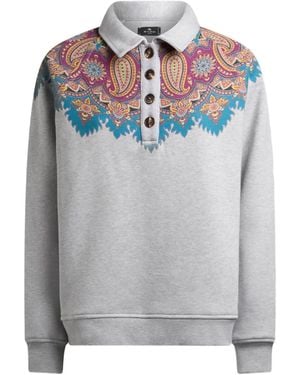 Etro Felpa Con Stampa Paisley - Grigio