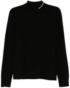 KARL LAGERFELD Classic Turtle-Neck Jumper - Black
