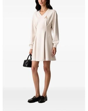 ARMANI EXCHANGE Sequin-Logo Pleated Mini Dress - Natural