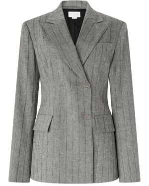 Genny Chaqueta a rayas diplomáticas con apliques de cristal - Gris