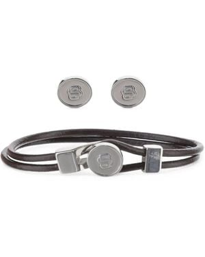BOSS Bracelet And Cufflinks Set - White