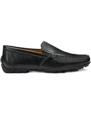 Geox Moner B leather slip-on loafers - Negro