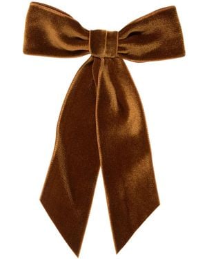 Jennifer Behr Velvet Bow Barrette - Brown
