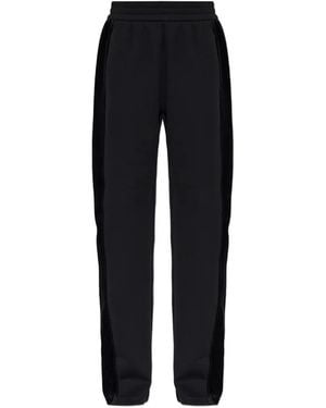 Emporio Armani Double Jersey Trousers With Chenille Tape Travel Essential - Black