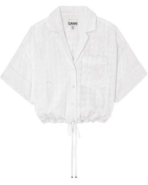 Ganni Chemise En Broderie Anglaise - White