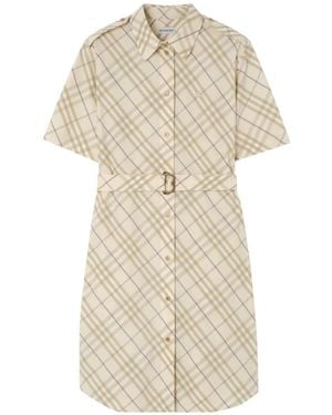 Burberry Hemdkleid Mit Check - Weiß