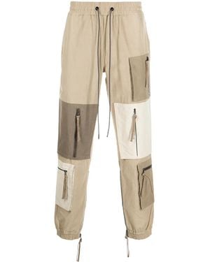 Mostly Heard Rarely Seen Patchwork Zip-Pocket Trousers - Natural