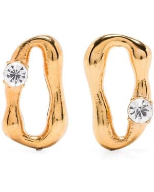 Forte Forte Strass Sculpture Earrings - Metallic