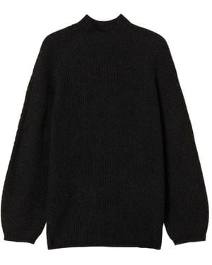 Twinset Turtleneck Ribbed Sweater - Black