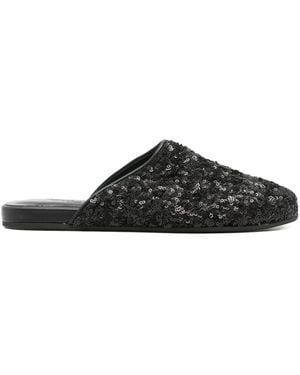 Ancient Greek Sandals The Slipper Sequined Mules - Black