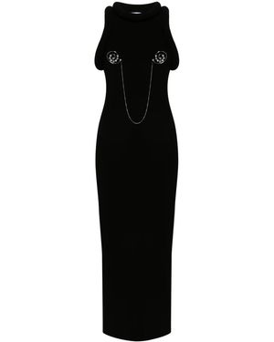 Jean Paul Gaultier 3dニット マキシドレス - ブラック