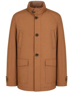 Tombolini High-Neck Button-Up Jacket - Brown