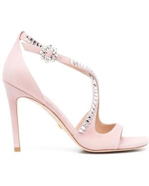 Stuart Weitzman Crystal-Embellished 110Mm Sandals - Pink