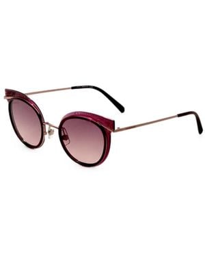 Swarovski Glitter-Detail Round-Frame Sunglasses - Purple