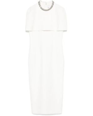 Roland Mouret クレープ ケープドレス - ホワイト