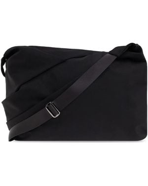 Yohji Yamamoto Schultertasche aus Wolle - Schwarz
