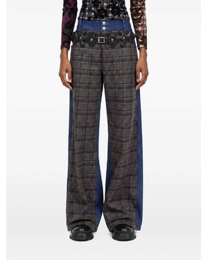 Chopova Lowena Missish Tartan Panelled Jeans - Black