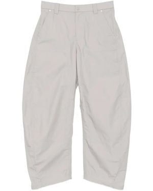 CROQUIS Rivet-Trim Barrel Trousers - White