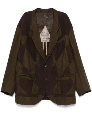 Ziggy Chen Single-Breasted Blazer - Brown