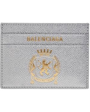 Balenciaga Textured Graphic Cardholder - Grey