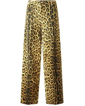 Roberto Cavalli Jaguar-Print Pants - Black