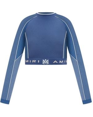 Amiri Ma Seamless Cropped Top - Blue