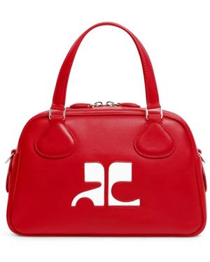 Courreges Reedition Leather Bowling Bag - Red