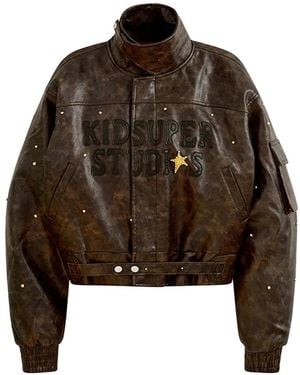 Kidsuper Graphic-Print Jacket - Brown