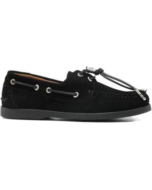 Toga Embellished Boat Shoes - Black