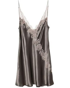 Carine Gilson V-Neck Silk Nightdress - Brown