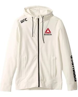 Reebok Ufc Fighter Hooded Zip Lightweight Jacket - Natural