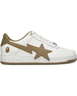 A Bathing Ape Bape Sta Os 2 Star-Detail Trainers - White