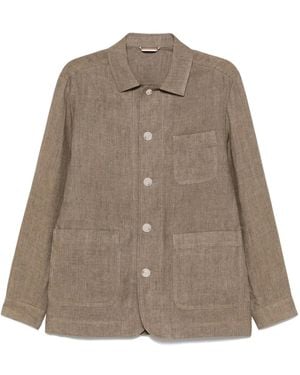 BOSS Linen Overshirt - Brown