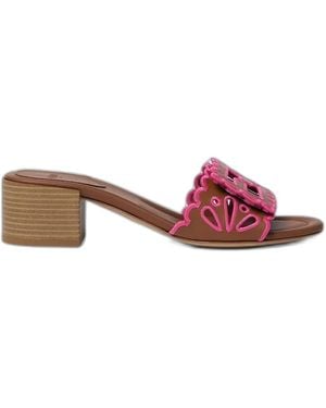 Fendi Scalloped Sandals - Pink