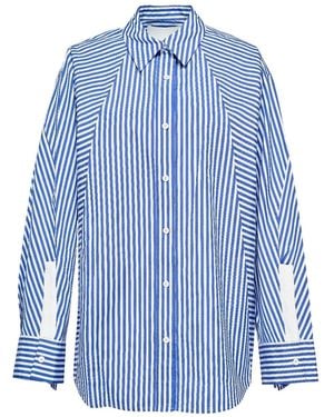 3.1 Phillip Lim Striped Panelled Shirt - ブルー