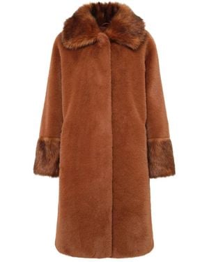 Unreal Fur Timeless Faux-Fur-Trim Coat - Brown