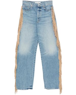 Mother Fringe-Trim Jeans - Blue