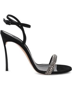 Casadei Rhinestone-Embellished Blade Stratosphere Sandals - Black