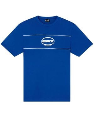 EA7 Logo-Print Short-Sleeve T-Shirt - Blue