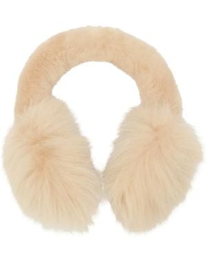 Burberry Shearling Earmuffs - Natural