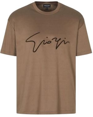 Giorgio Armani Round-neck T-shirt - Brown