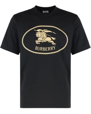 Burberry Knight-Logo Crew-Neck T-Shirt - Black