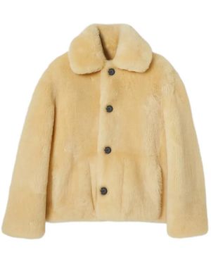 Gucci Buttoned Shearling Jacket - Natural