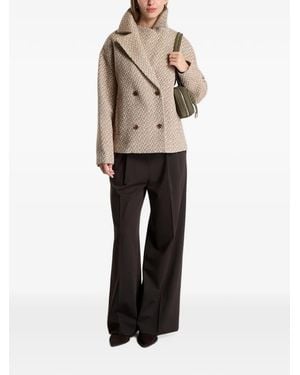 Calvin Klein Double-Breasted Peacoat - Natural