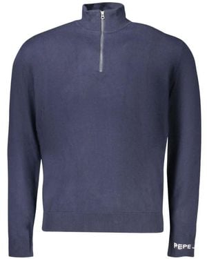 Pepe Jeans Quarter-Zip Mock-Neck Jumper - Blue